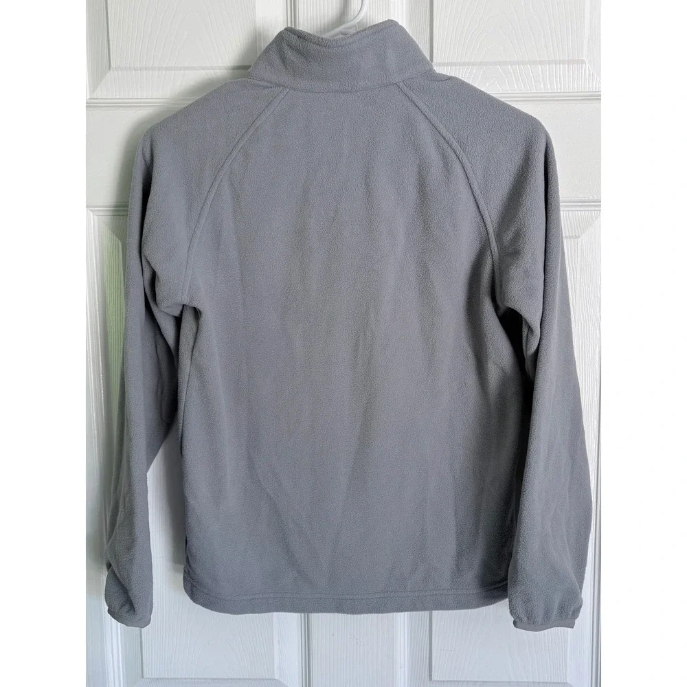 The North Face Fleece Jacket Boys M 10/12 Grey Neon Yellow Full Zip TKA 100